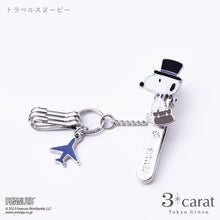 画像をギャラリービューアに読み込む, PEANUTS バッグキークリップ mini トラベルスヌーピー 全2種類