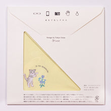 画像をギャラリービューアに読み込む, おもてなしクロス お花と子猫 ブルー