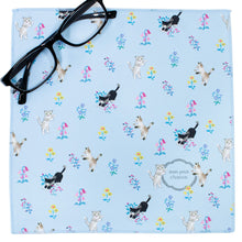 画像をギャラリービューアに読み込む, おもてなしクロス お花と子猫 ブルー