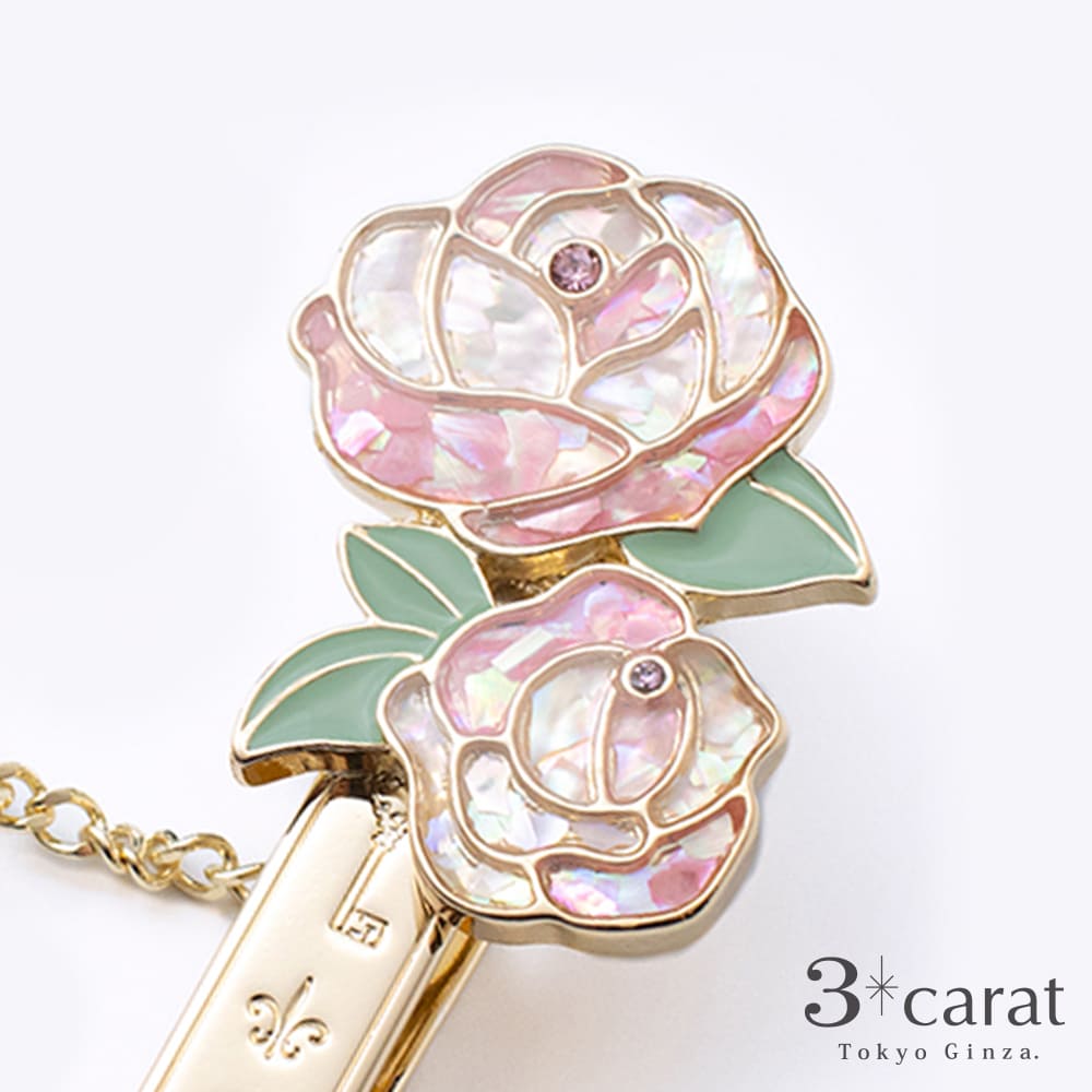 バッグキークリップ シェル・ローズ – 3carat（スリーカラット