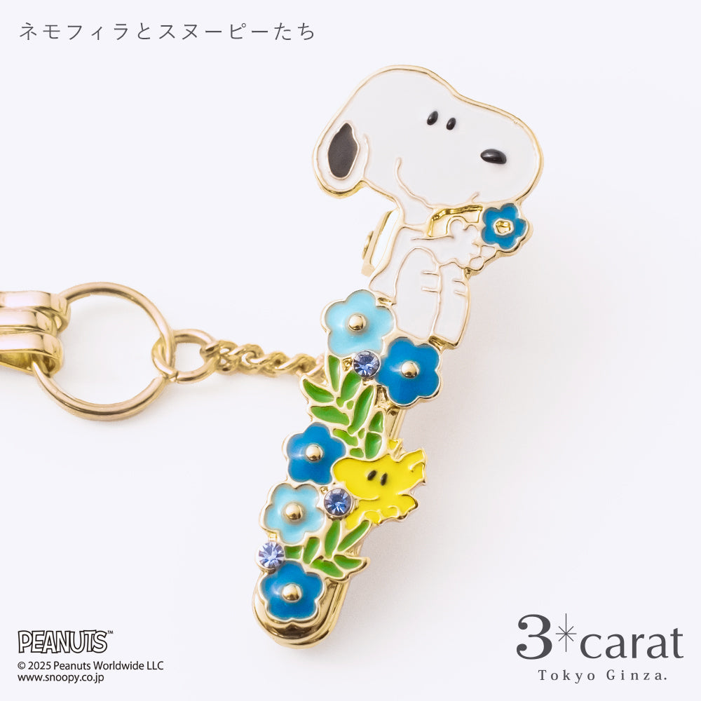 PEANUTS バッグキークリップmini ネモフィラとスヌーピーたち