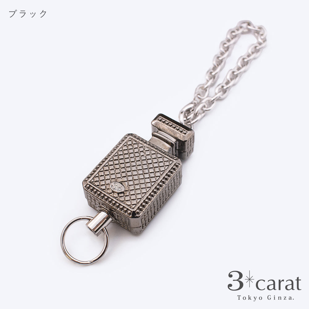 売却済み　129　ルビー　香水瓶みたいな開運キーホルダー アウトレット品】香水瓶 リール付き キーホルダー rk-lx002 – 3carat