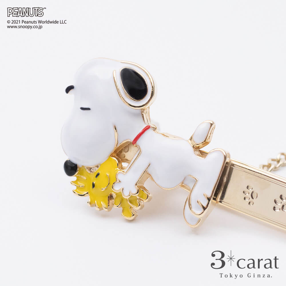 PEANUTS バッグキークリップ スヌーピーとウッドストックだっこ