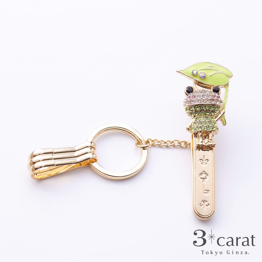 バッグキークリップ カエルの雨宿り – 3carat（スリーカラット