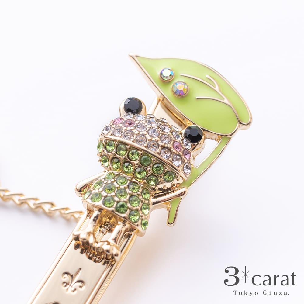 バッグキークリップ カエルの雨宿り – 3carat（スリーカラット