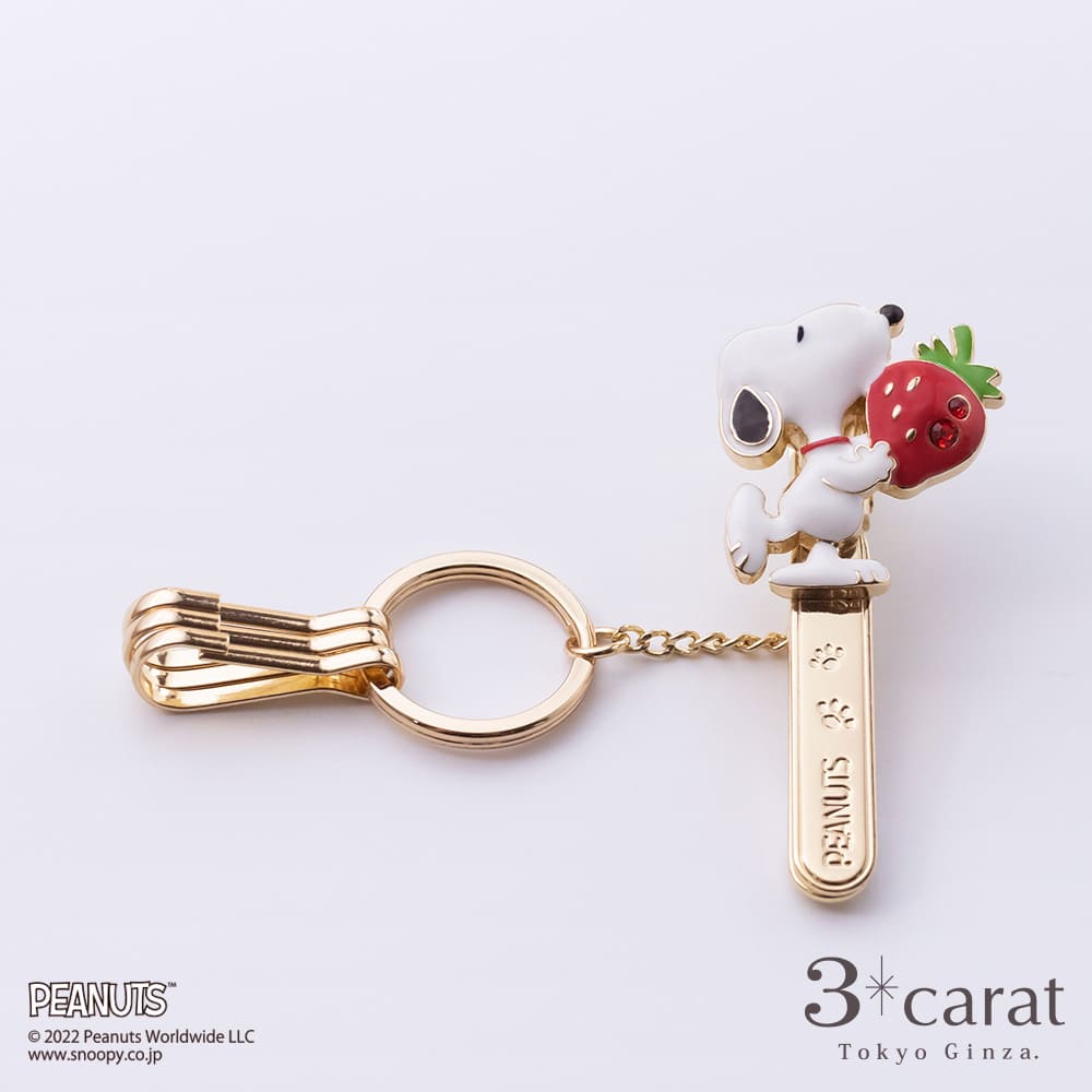 PEANUTS バッグキークリップ いちごとスヌーピー いちごとベル